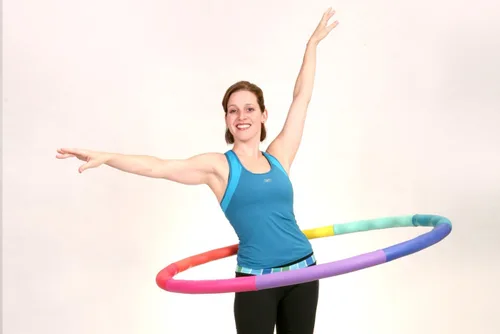 Vista 6 de Sports Hoop®, Acu Hoop® 5L, aro con peso para entrenamiento, con DVD de lección de entrenamiento de 50 minutos [idioma español no garantizado].