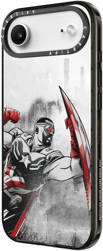 Vista 5 de CASETiFY Funda para iPhone Air, compatible con MagSafe Marvel VS CoLab Protección contra caídas de grado militar 4x de 8.2 pies Funda Capitán