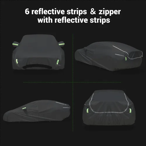 Vista 5 de TECOOM Funda de coche apta para Tesla Model 3, impermeable para todo tipo de clima, modelo 3 2017-2023 con forro polar, malla ventilada, apertura