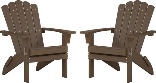 Vista 10 de Silla Adirondack plegable HDPE 1 paquete, marrón Marrón oscuro