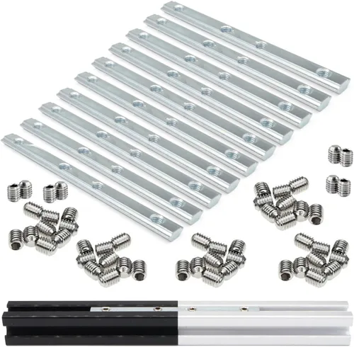 Vista 8 de 8Pcs 2020 Extrusión de Aluminio Ranura en T Bracket de Esquina Serie 20 Hardware Extruido Conector Tri 3 Vías con Tornillo de Ajuste para Perfil