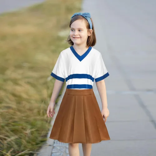 Vista 7 de SPORTBANG Disfraz de anime Nami Cosplay 2023 película marinero vestido para niñas Halloween camisa a rayas falda traje