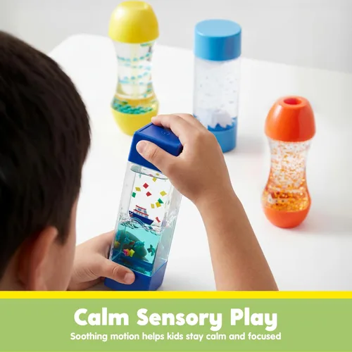 Vista 5 de JOYIN 4-Pack Mini-World Fidget Tubes for Kids, Sensory Toys for Kids with Autism, Stress Relief Sensory Tubes, Preschool Toys for Toddlers, Toy for