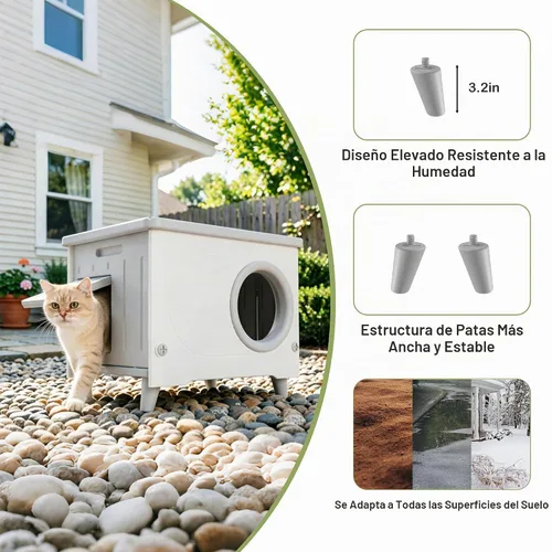 Vista 7 de Casas de gatos resistentes a la intemperie para gatos al aire libre