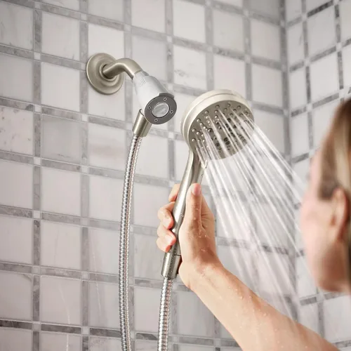Vista 9 de Moen Engage Magnetix Níquel cepillado resistente a manchas de 3.5 pulgadas, cabezal de ducha de mano desmontable de seis funciones con sistema
