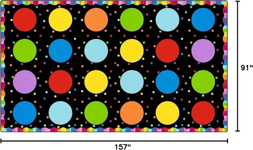 Vista 2 de Booooom Jackson Alfombra colorida de 7 pies 6 x 13 pies con círculos de lunares para decoración de asientos de habitación de niños, alfombra