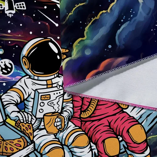 Vista 7 de Sanzugh Divertido tapiz alienígena de astronauta espacial para hombres y chicos, genial universo trippy planeta, tapices artísticos para colgar