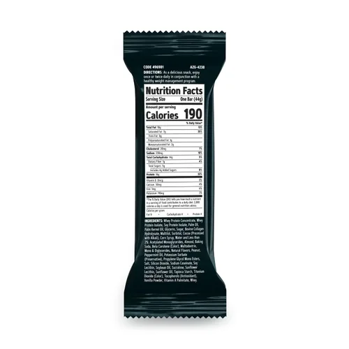 Vista 3 de GNC Total Lean - Barra magra en capas, chocolate y menta, 9 barras Delivers 16g of High Quality Protein to Satisfy Hunger Between Meals as a Sweet