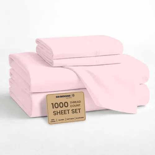 Vista 10 de SGI bedding Sábanas 100% algodón egipcio, tamaño individual, sábanas de hotel de lujo de 1000 hilos, bolsillo profundo de 18 pulgadas, suave