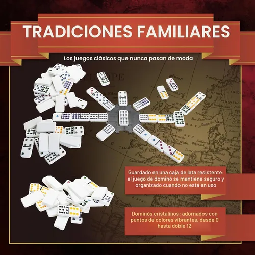 Vista 5 de Continuum Games Family Traditions Double 12 Dominó Lata