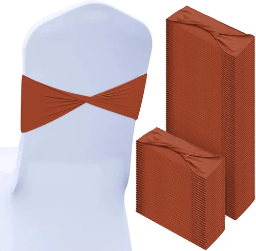 Vista 21 de CHENGU 100 bandas de elastano para silla, con lazo liso, para bodas, sin hebilla, decoraciones de cumpleaños, lazos elásticos, bandas deslizantes