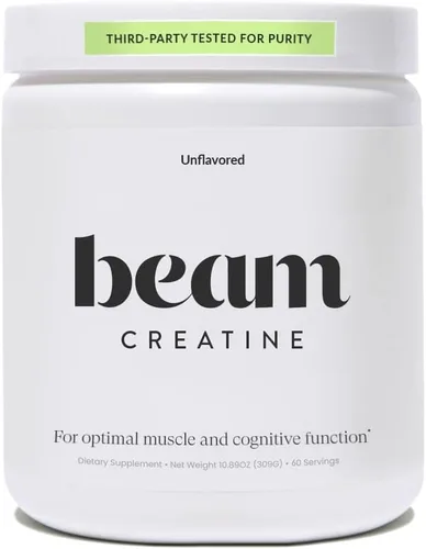 Vista 8 de BEAM Monohidrato de creatina en polvo, monohidrato de creatina micronizada de 0.18 oz, creatina saborizada para mujeres y hombres, fuerza muscular