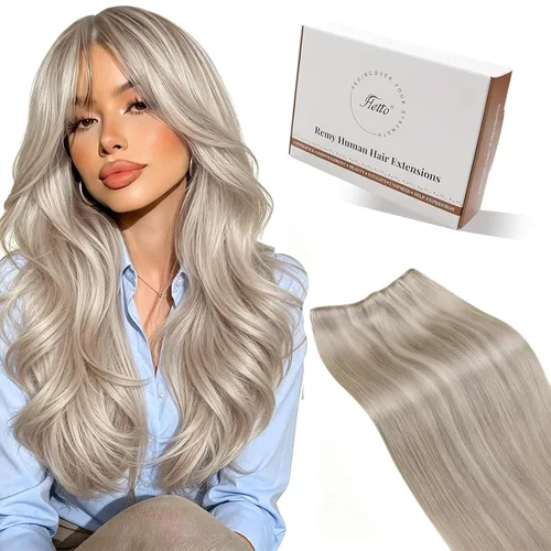 Vista 21 de Hetto - Extensiones de cabello humano real para coser, color negro azabache, #1, 12 pulgadas, 2.47 onzas Adhesivo suave, fuerte, uso diario