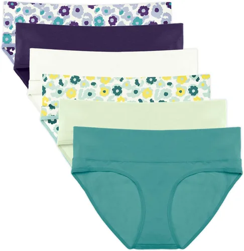 Vista 9 de Intimate Portal - Ropa interior de maternidad de algodón para debajo del vientre, panties plegables para embarazo y postparto 6-pk Negro