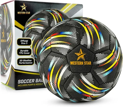 Vista 15 de Western Star Balón de fútbol Helix- Tamaño 3 4 5 – Pelotas de fútbol oficiales de grado de partido – Diseño atractivo y duradero