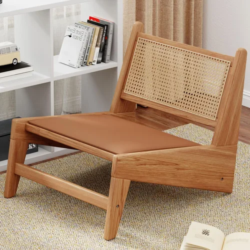 Vista 10 de HAOBO Home Silla de ratán moderna de mediados de siglo para lectura, sala de estar, dormitorio, hogar