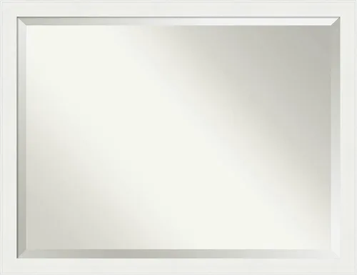 Vista 11 de Amanti Art Espejo de tocador de baño de 24 x 20 pulgadas, marco estrecho blanco tocador, espejo de pared rectangular, borde biselado, se cuelga