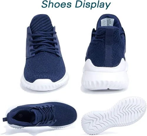 Vista 6 de Akk Zapatos deportivos para caminar para hombre, zapatos deportivos de espuma viscoelástica para correr, para entrenamiento atlético, gimnasio