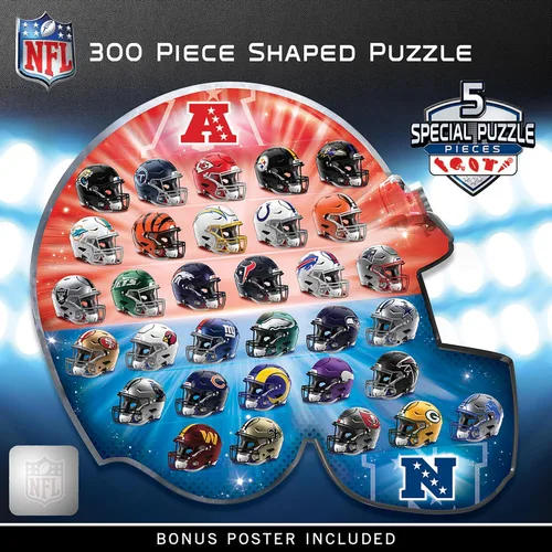 Vista 11 de MasterPieces Rompecabezas con Forma de Casco de Arte Drip de la NFL de 500 Piezas - Perfecto para Fanáticos de la NFL - 25"x22