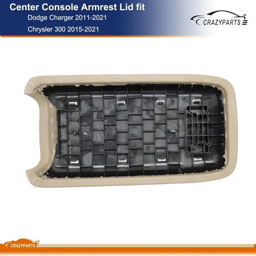 Vista 6 de CRAZYPARTS Tapa de reposabrazos de consola central compatible con Dodge Charger 2011-2021 Chrysler 300 2015-2021 Reemplaza# 1VT06DX9AI 1VT06DX9AH