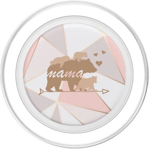 Vista 2 de Mama Bear 3 Cubs Riding Back Lindo accesorio celular para mujer, regalos PopSockets MagSafe PopGrip para iPhone