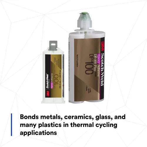 Vista 6 de 3M Scotch-Weld – Adhesivo epoxi DP100 Plus, claro, grado profesional, manejo y curado rápidos, 48.5 mL (1.64 fl oz) duo-pak