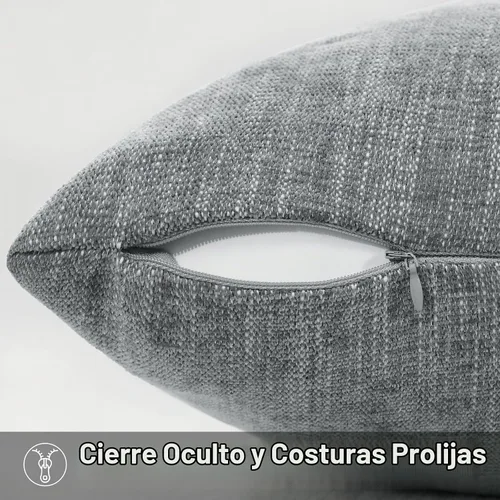 Vista 5 de decorUhome Juego de 2 fundas de almohada de chenilla gris otoño de 16 x 16 pulgadas