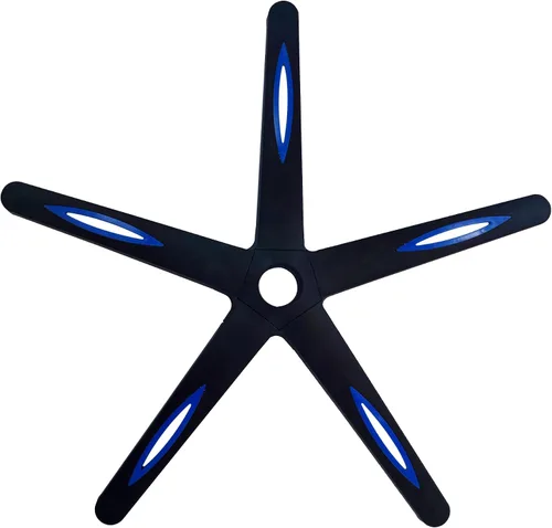 Vista 6 de Frassie Base de silla de juego de 28 pulgadas de nylon con 5 ruedas, parte de repuesto para silla de oficina resistente Boss (Azul)