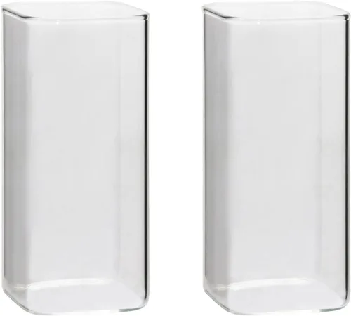 Vista 7 de Tupalizy Vasos cuadrados de vidrio, vasos altos para agua, vino, cerveza, cócteles, jugo, té helado, café, bebidas mixtas, cocina, fiesta, hogar