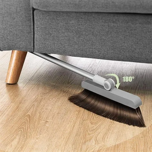 Vista 3 de Juego de escoba con recogedor Limpieza del hogar Escoba de acero inoxidable Recogedor Combinación antiadherente Artefactos de barrido de pelo