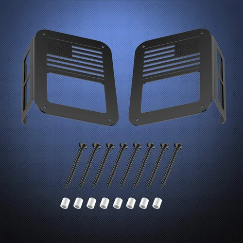 Vista 4 de Nilight Protectores de luz trasera, cubiertas de luz trasera negras para Wrangler JK Unlimited 2007-2017, par