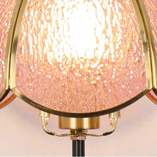 Vista 3 de Bedside Table Lamp Vintage Glass Table Lamp Bedroom Study Living Room Brass Stained Nightstand Lamps(White,Large)