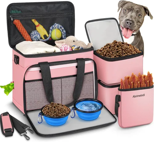 Vista 11 de Juego de 6 bolsas de viaje para perros, kit de viaje grande para Negro