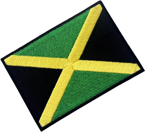 Vista 3 de Parche bordado con la bandera de Jamaica Rasta Jamaica Rastafari Nacional para coser