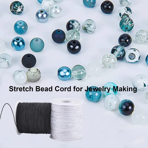 Vista 5 de Elastic Cord for Bracelets, 2 Rolls 1 mm 330 Feet Sturdy Bracelet String, Stretchy Elastic String for Jewelry Making, Necklaces, Beading (Pack of 2)