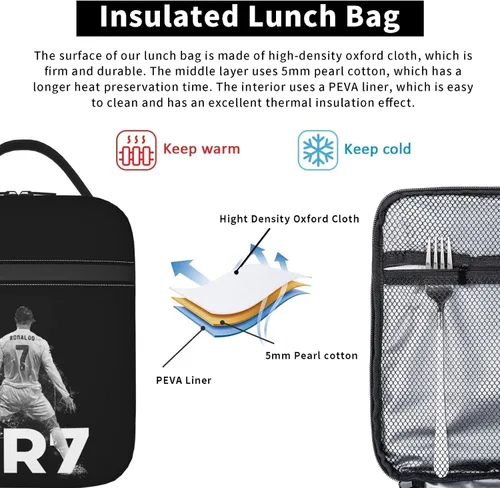 Vista 5 de #7 Bolsa de almuerzo aislada Bolsa de almuerzo impermeable reutilizable Bolsas de hielo para adultos