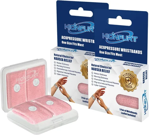 Vista 12 de Hionfurt Bandas de mareo por movimiento, pulsera antináuseas para adultos y niños, alivio de náuseas matutinas para mujeres embarazadas, alivio