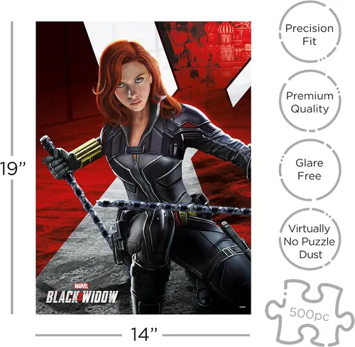 Vista 2 de AQUARIUS Marvel Black Widow Movie (rompecabezas de 500 piezas), sin reflejos, ajuste de precisión, prácticamente sin polvo, mercancía