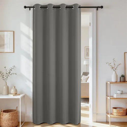 Vista 46 de Joydeco Cortina opaca para puerta de privacidad de 78 pulgadas de largo, cortina de armario con ojales para armario abierto, divisor de habitación