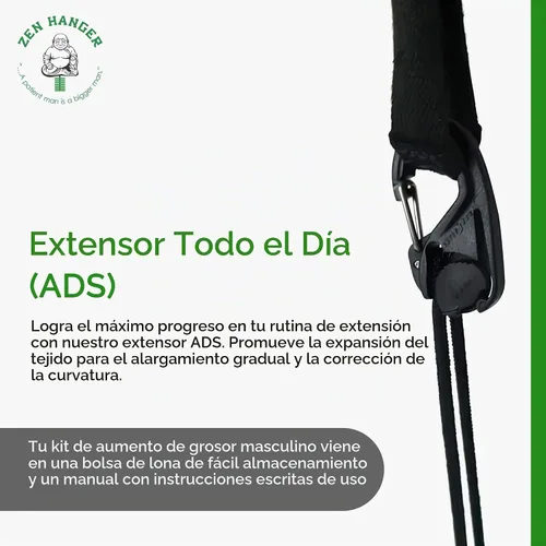 Vista 5 de Zen Hanger Estirador de pene para todo el día (ADS) - Kit de dispositivo extensor de pene ajustable para ampliación