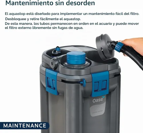 Vista 7 de OASE BioMaster - Filtro externo para acuarios de hasta 90 galones, filtración multietapa, prefiltro de fácil mantenimiento, filtro de recipiente