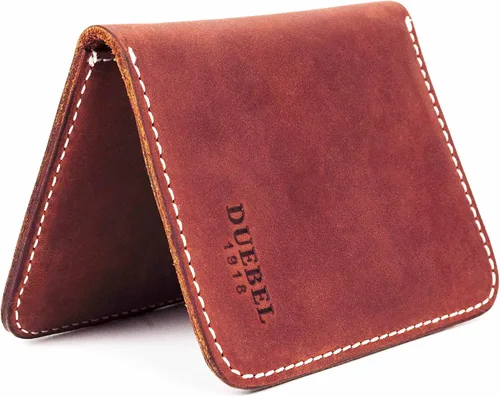 Vista 2 de DUEBEL Billetera delgada de cuero genuino de grano completo con bolsillo frontal minimalista delgada tarjetero