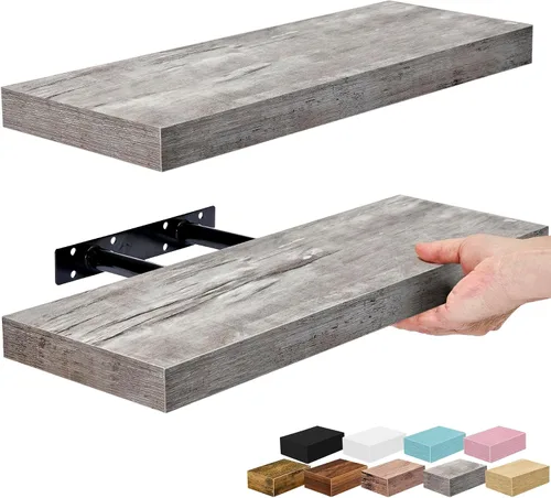 Vista 39 de Sorbus Estantes flotantes para pared, estante flotante de 16 pulgadas para cocina, dormitorio, sala de estar, baño, hogar y decoración de pared