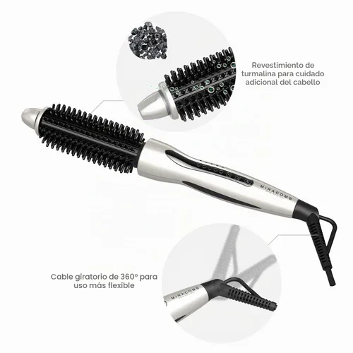 Vista 3 de MIRACOMB Cepillo alisador de pelo de cerámica turmalina Cool Touch PRO Multi Styler con 5 ajustes de calor, barril de 1 pulgada de apagado
