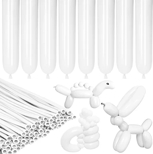 Vista 24 de LXZFCRG 260 Globos Negros Largos para Animales de Globo, 100pcs Globos para Torcer para Guirnalda de Globos Animales Modelado Cumpleaños Boda Fiesta