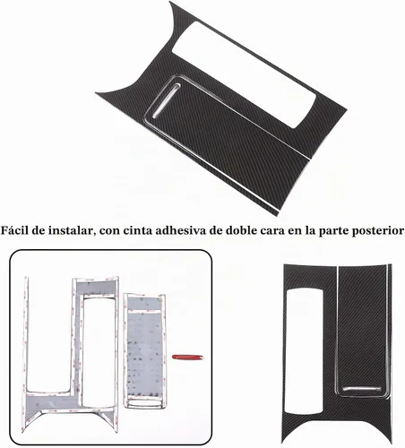 Vista 6 de ABS estilo fibra de carbono plástico consola central panel cubierta marco 3 piezas para Land Rover Range Rover Sport 2014-2017 mano izquierda