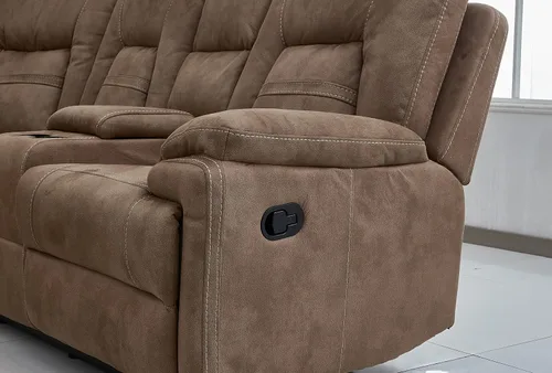Vista 5 de Betsy Furniture Sofá de sala de estar seccional reclinable de microfibra grande en Latte 8038