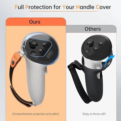 Vista 7 de Hibloks Upgraded Controller Grips Cover Compatible with MetaOculus Quest 3 Accessories,Silicone Cover with Non-slip Texture, Thumb Massage Design
