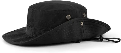 Vista 2 de Zylioo Sombreros Boonie de gran tamaño XXL, sombrero táctico militar de safari para cabezas grandes, sombreros de caza ligeros con correa