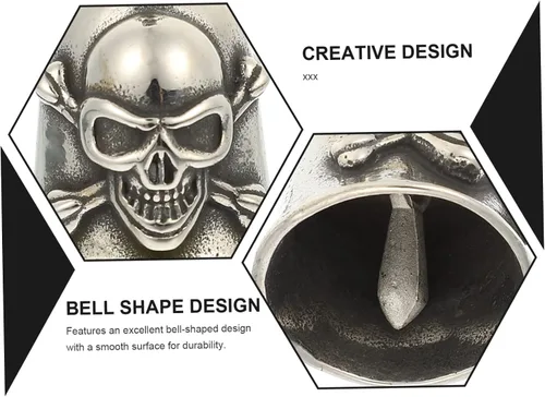 Vista 8 de BESPORTBLE Cross Bell Colgante Skull Man Accesorios de acero inoxidable